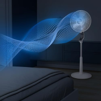 Podstavný ventilátor Rowenta Turbo Silence Extreme, pouze 32 dB(A) v režimu Silent Night, úspora energie, 14 rychlostí, digitáln